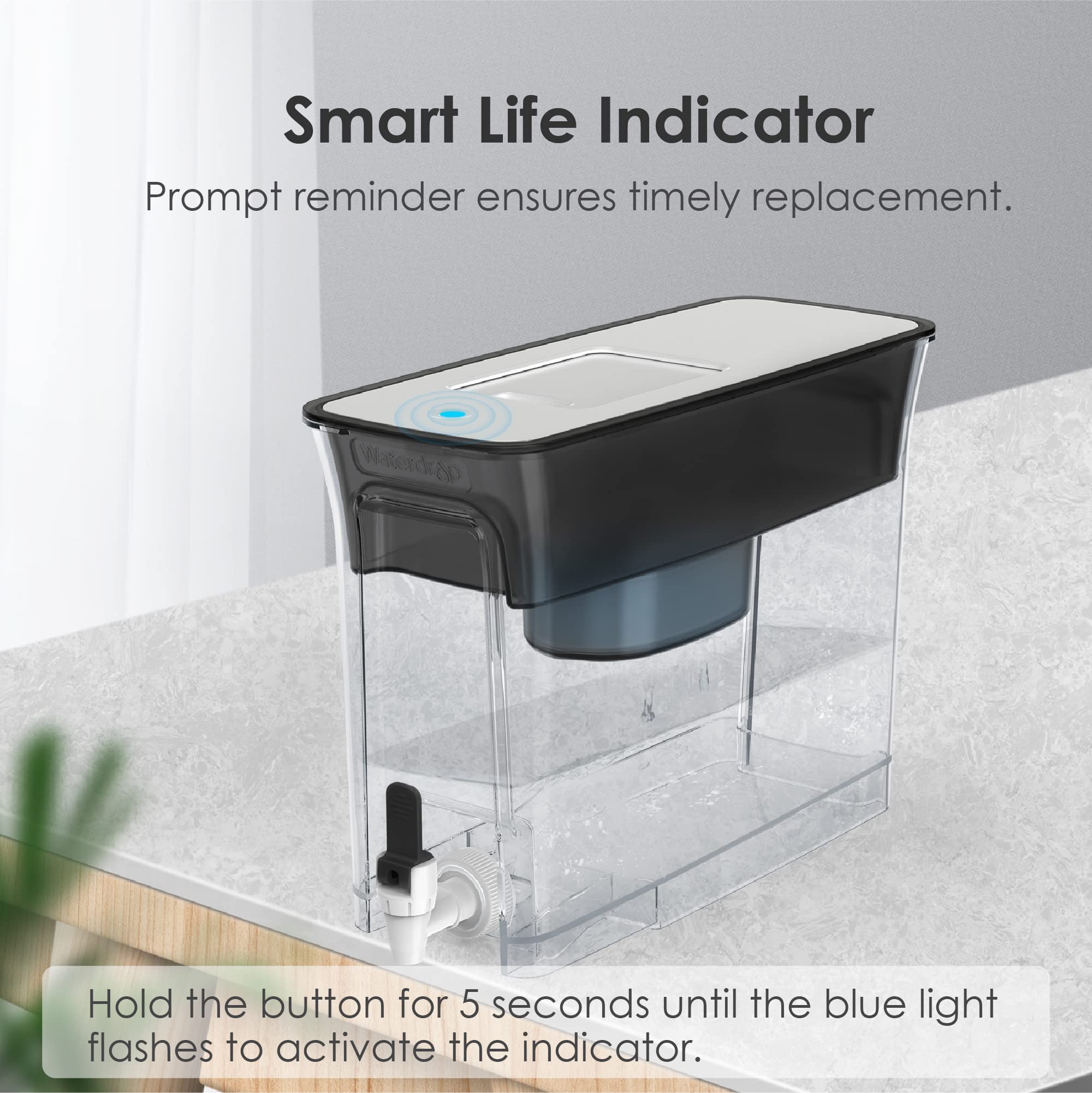 Waterdrop Slim Alkaline Dispenser fits in most refrigerators for daily hydration.