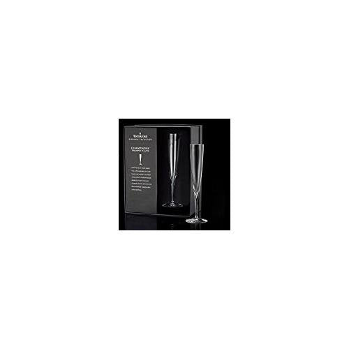 Waterford Elegance trumpet flute crisp rim aids aroma release and pour clarity.
