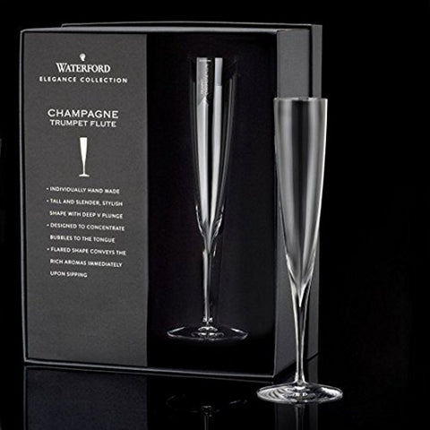 Waterford Elegance trumpet flute plunge shows refined profile for elegant toasts.