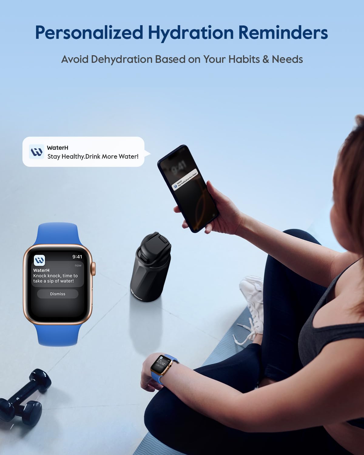 WATERH BOOST bottle front twill grooves provide secure grip during workouts.