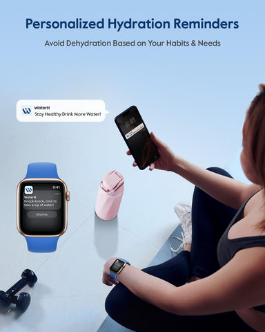 WATERH BOOST bottle LED display shows hydration status at a glance