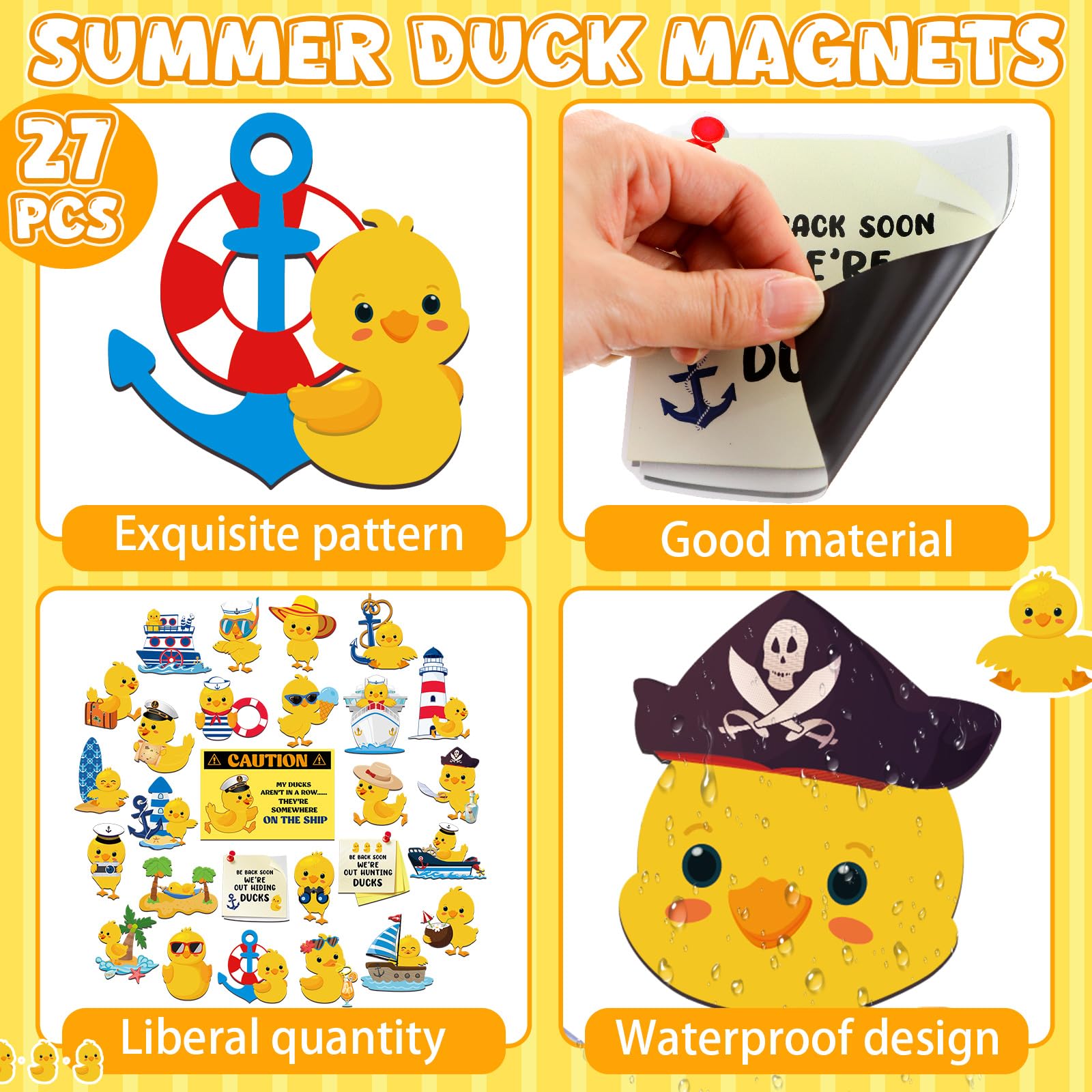 Watersay sunbathing duck magnet adds cheerful color to doors and metal surfaces.