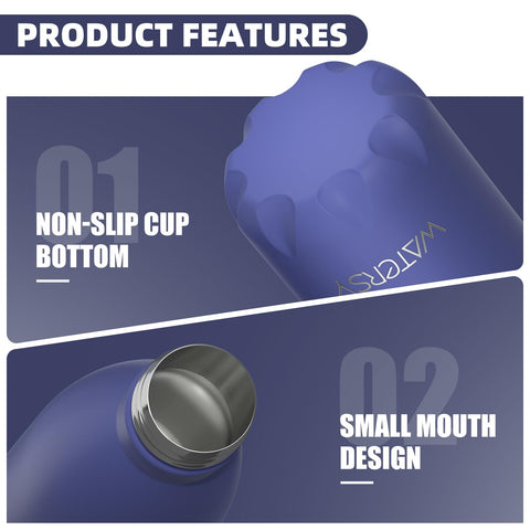 WATERSY 500ml capacity fits car cup holders for easy transport and access.