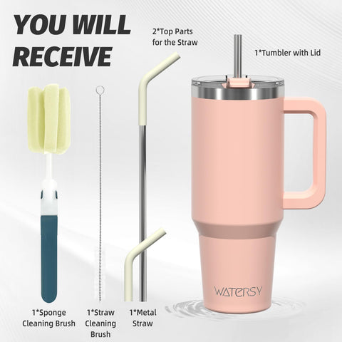 WATERSY double-wall stainless steel 40oz keeps beverages cold for longer