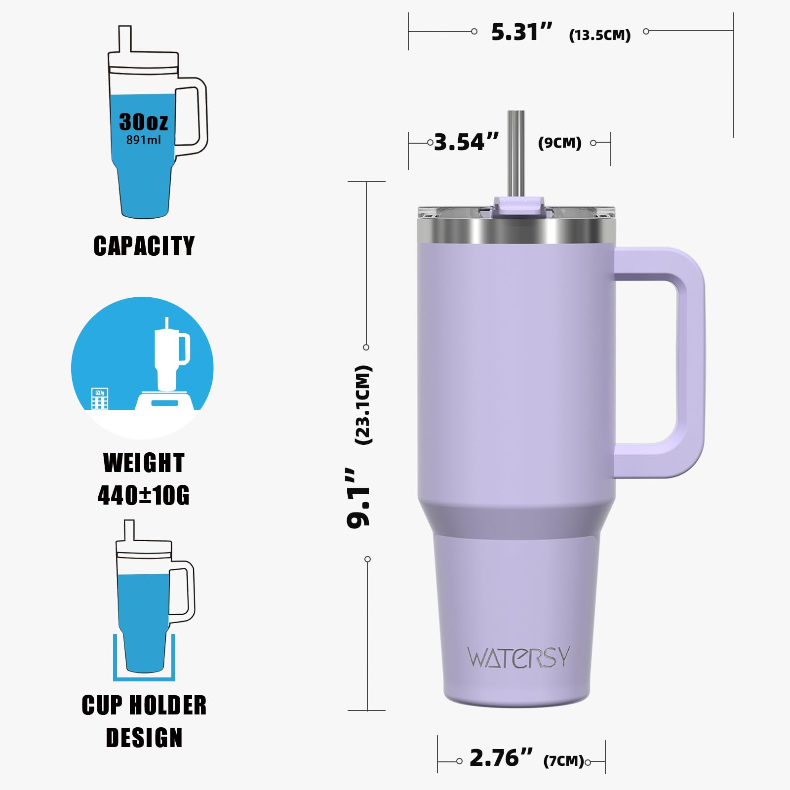 Watersy purple finish tumbler adds personal touch