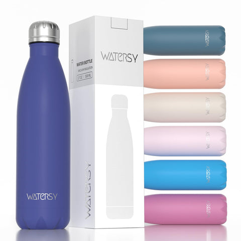 WATERSY stainless steel bottle 17oz shows durable, rust-proof construction for daily hydration.