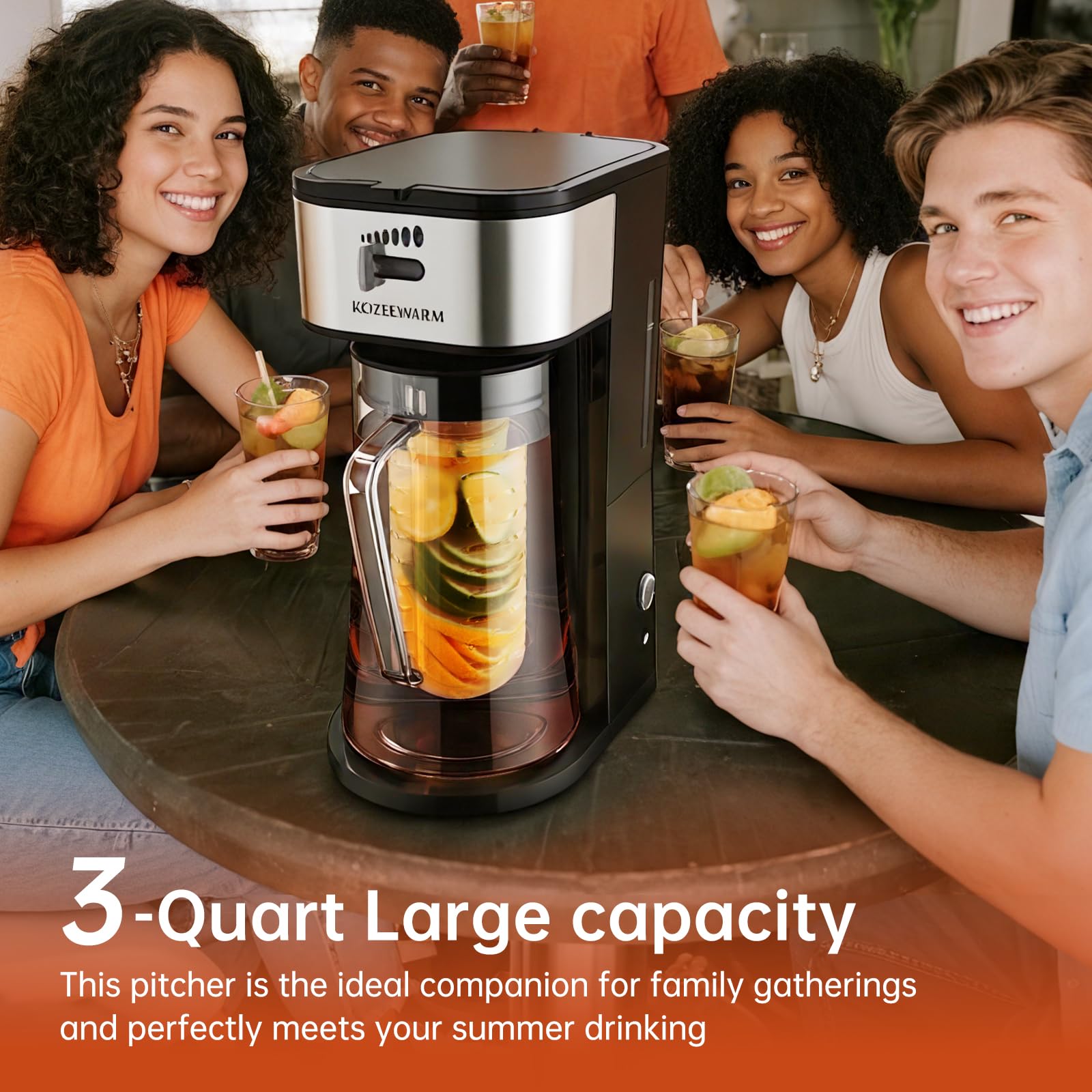 Insulated 3-quart WATO FT pitcher keeps drinks cold longer