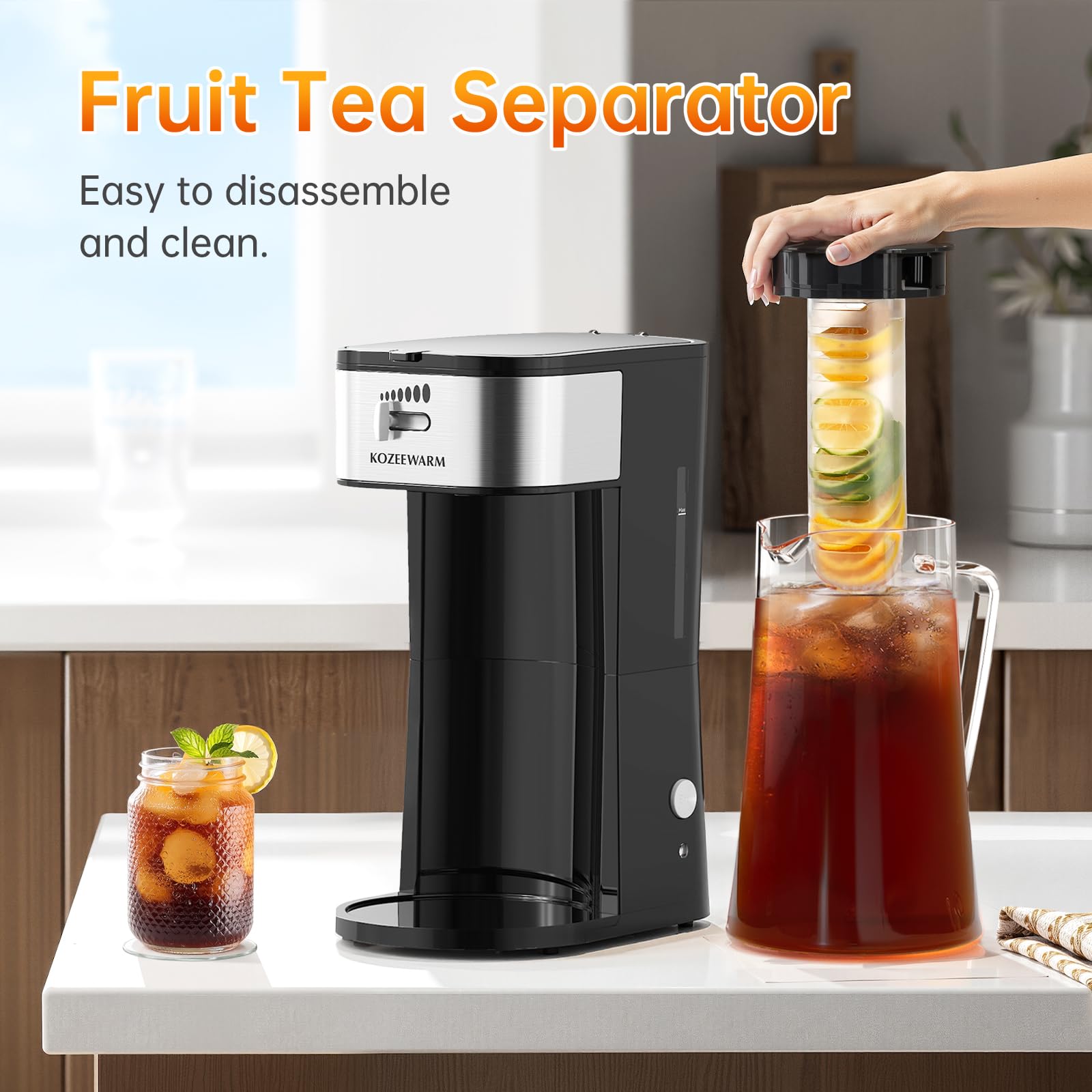Steeping basket for coffee grounds or tea leaves in WATO FT