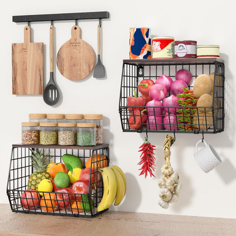 Wawocs wood lid top for baskets provides secure and clean storage