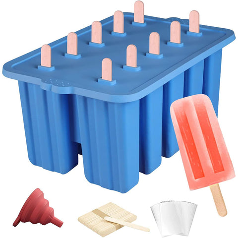 Waybesty silicone popsicle molds with ergonomic handle for easy grip during use.