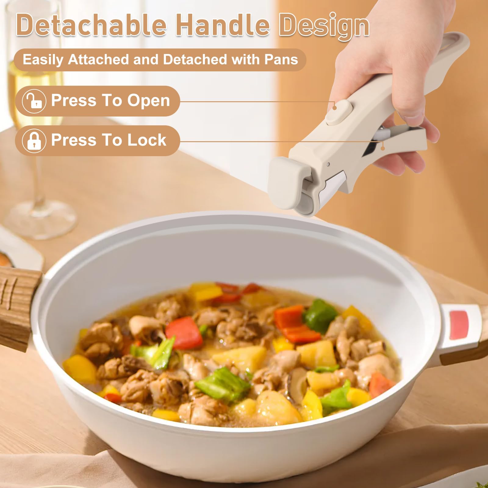 Close-up of the release button enabling quick detach for clutter-free cabinets