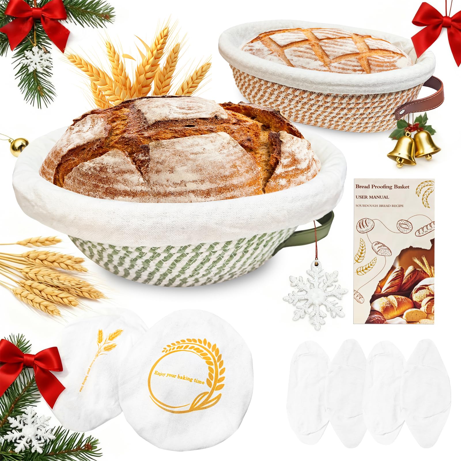 Waysse Banneton oval 10-inch basket for even dough rise and shape