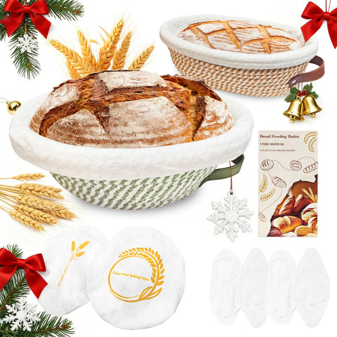 Waysse Banneton oval 10-inch basket for even dough rise and shape