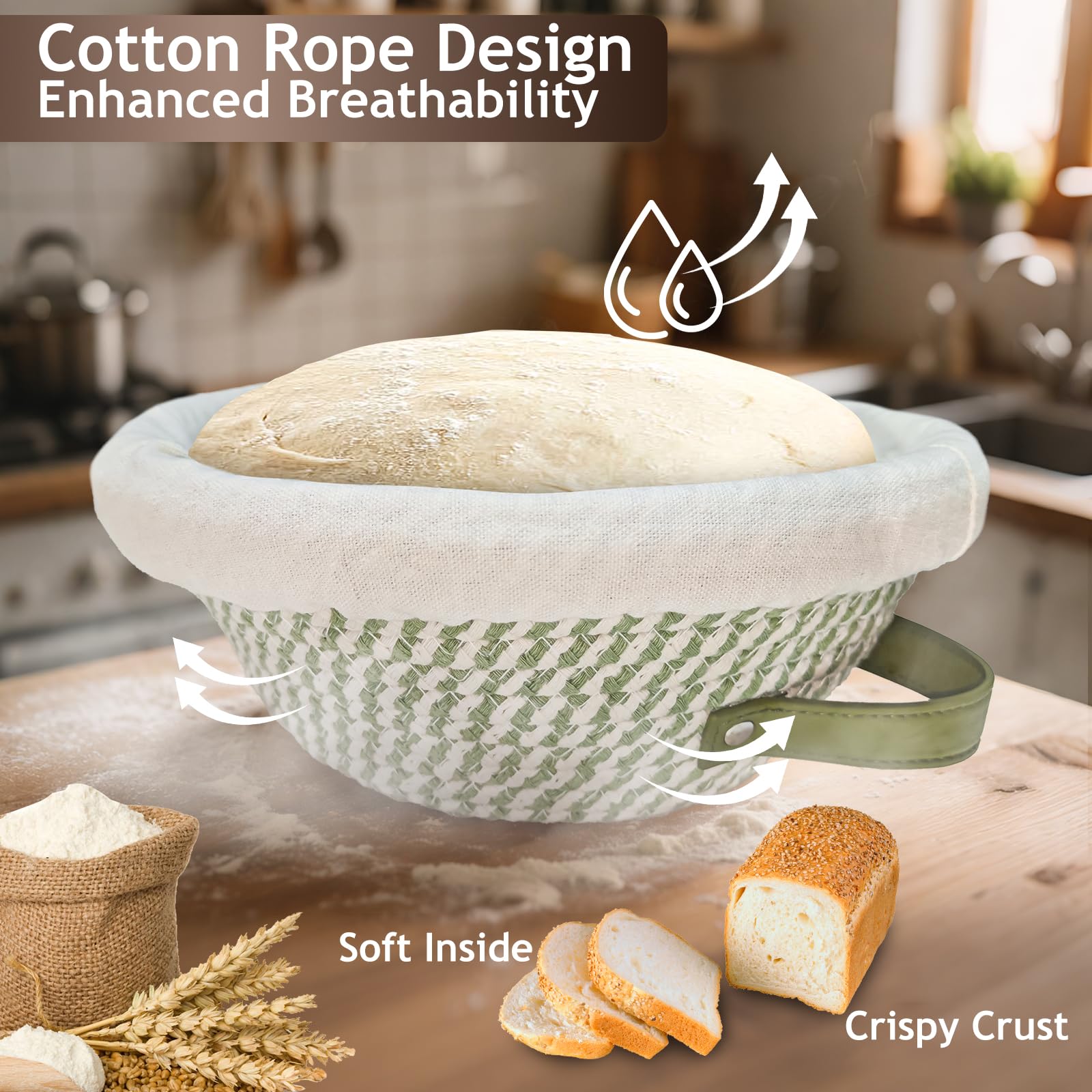 Waysse Banneton round 10-inch basket aids airy, well-risen loaves