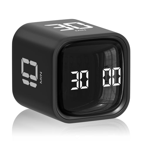Wbacon Cube Pomodoro Timer on a desk displaying countdown for focused study sessions.