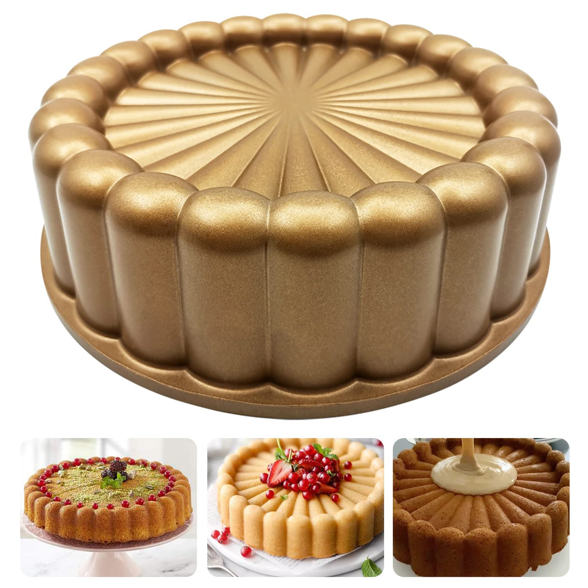 WBJKZJD Charlotte cake mold in flower shape for elegant 9-inch desserts.