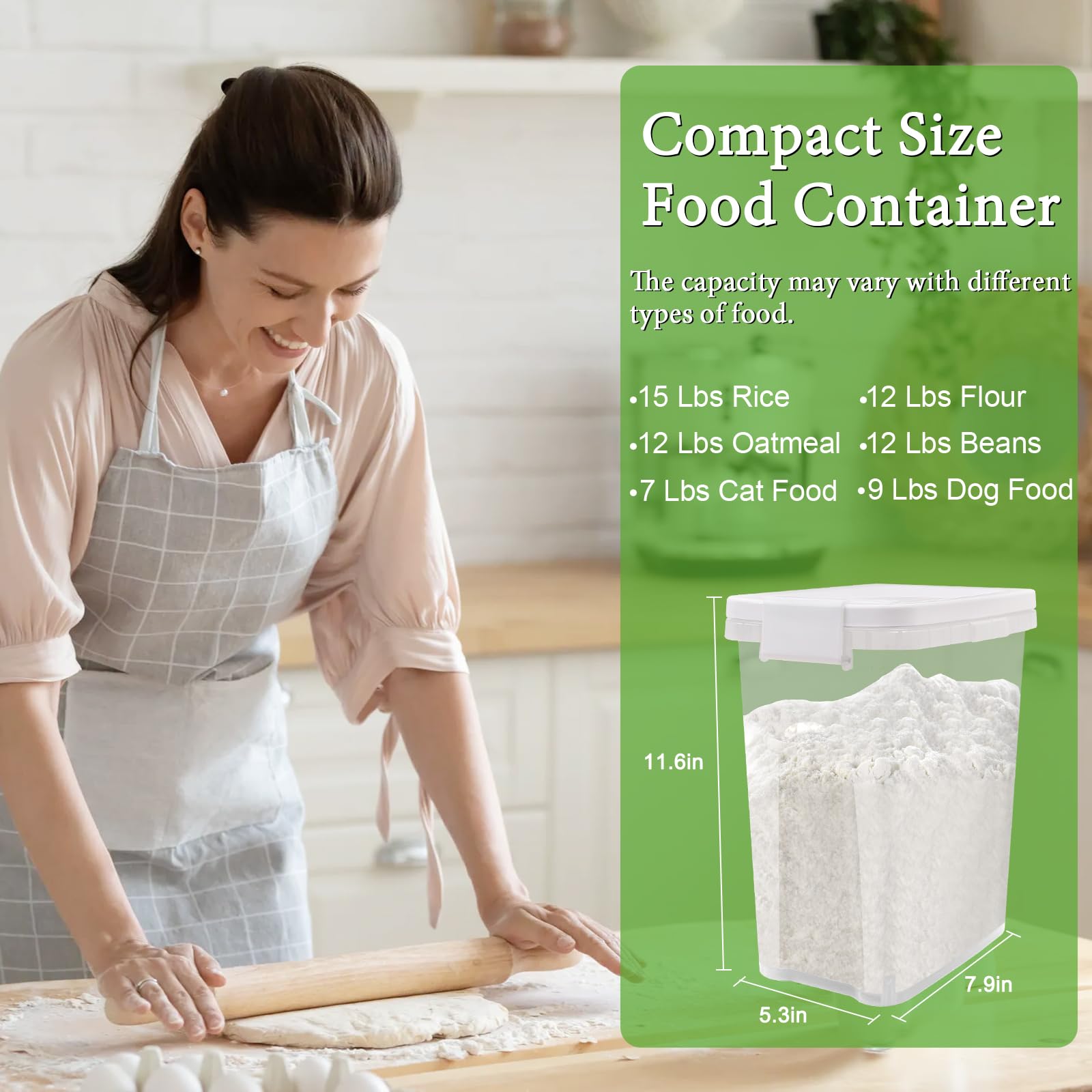 WBKTOOL airtight container with silicone seal preserves dry-food freshness longer