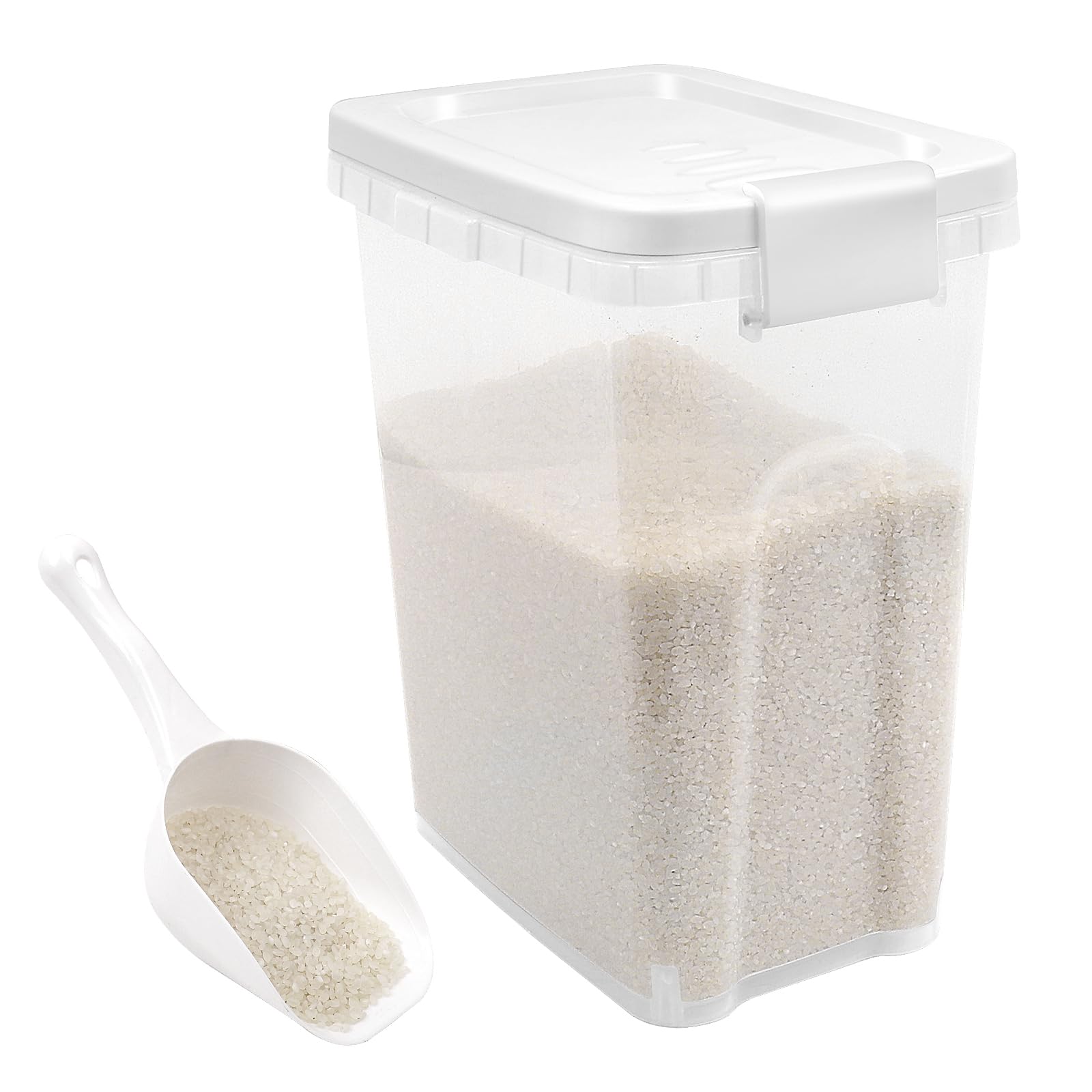 WBKTOOL Tight-Lock Rice Container with slim profile for space-saving pantry storage