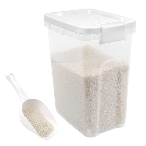 WBKTOOL Tight-Lock Rice Container with slim profile for space-saving pantry storage