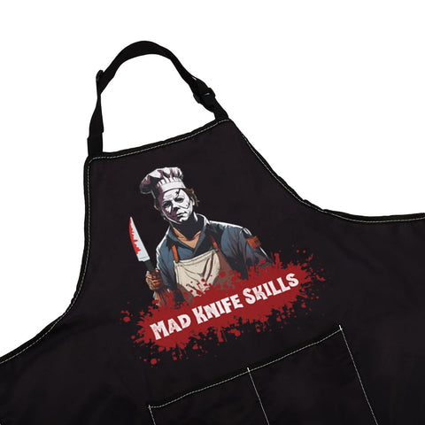 WCGXKO Horror Michael apron adjustable neck strap for comfortable long wear