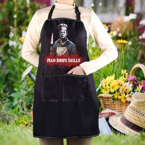 WCGXKO Horror Michael apron waterproof oilproof surface simplifies cleaning after messes