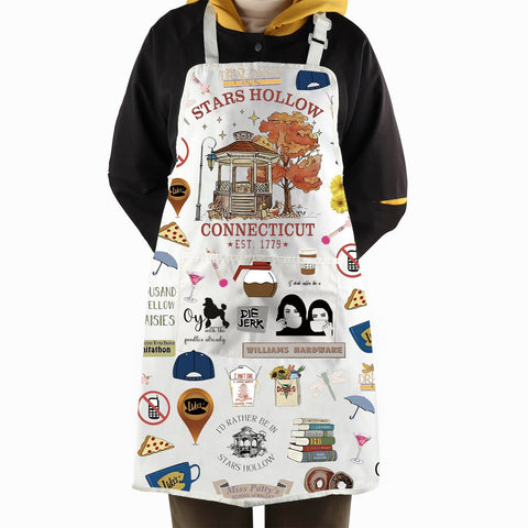 WCGXKO Star Hollow apron features an adjustable neck for a comfortable fit.
