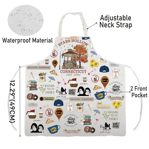 WCGXKO Star Hollow apron with front pockets keeps tools within reach while cooking.