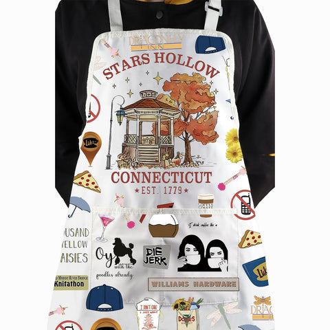 WCGXKO Star Hollow apron ideal for kitchen and garden tasks with durable fabric.