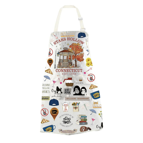 WCGXKO Star Hollow apron in Luke's Diner style protects clothes during casual cooking.