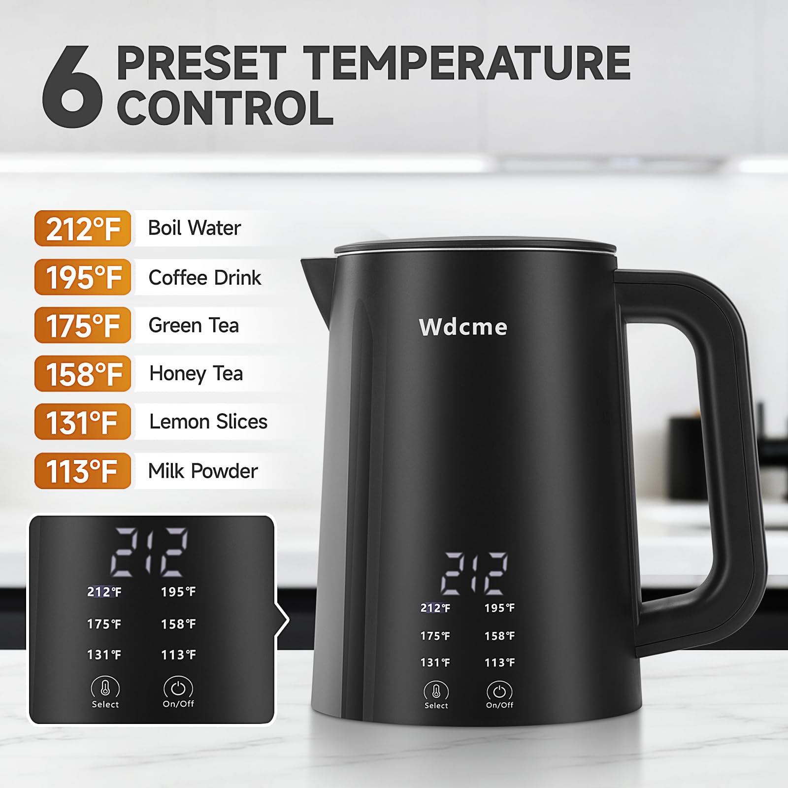 Wdcme travel kettle interior ready for brewing green tea or coffee.