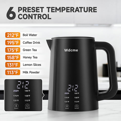 Wdcme travel kettle interior ready for brewing green tea or coffee.
