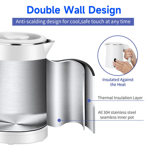 Wdcme travel kettle lid-open state highlights easy filling and maintenance.