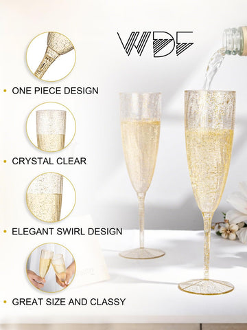 WDF bridal shower mimosa station featuring glittery champagne flutes