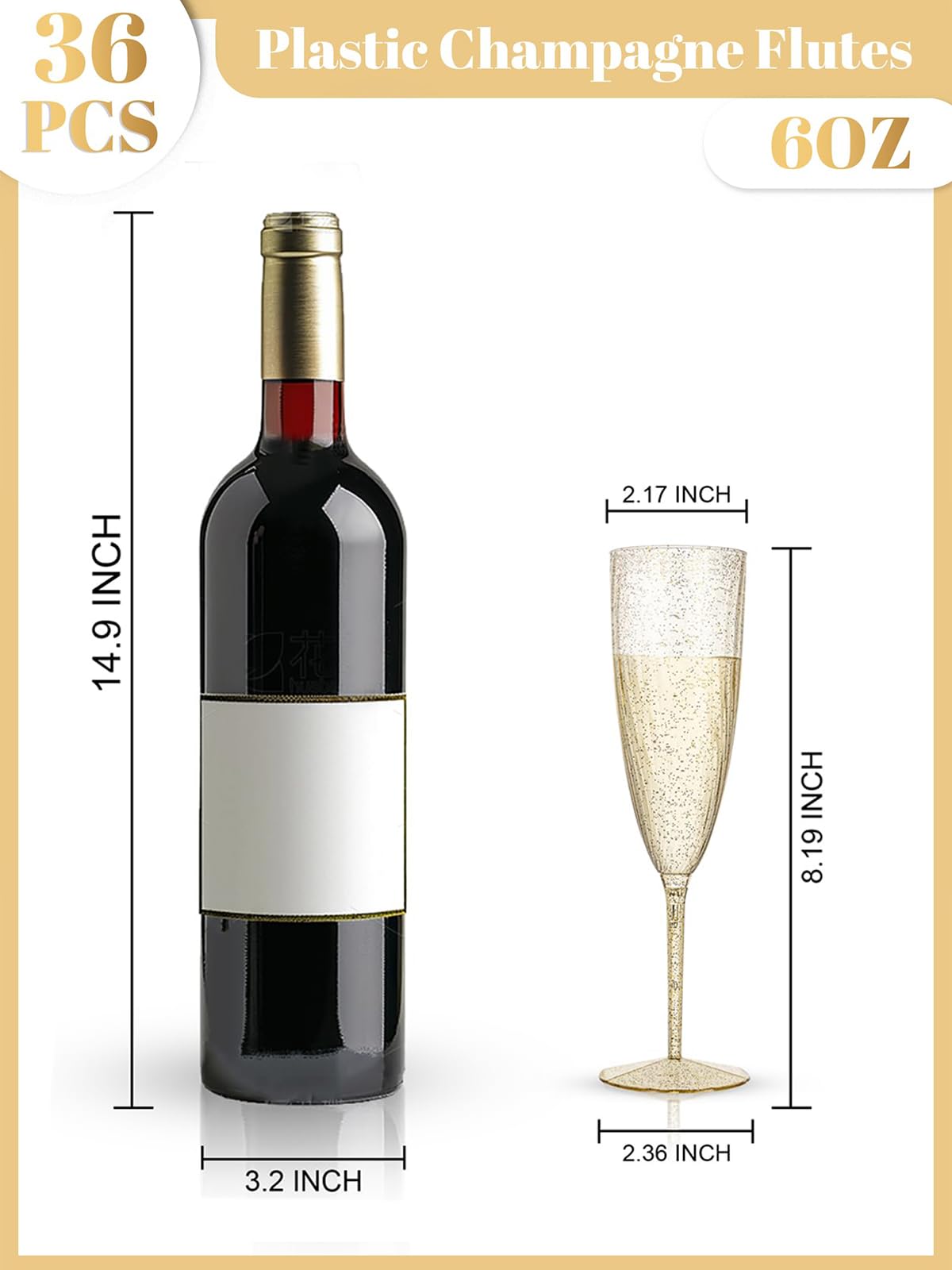 WDF elegant wedding bar display with glittering flutes