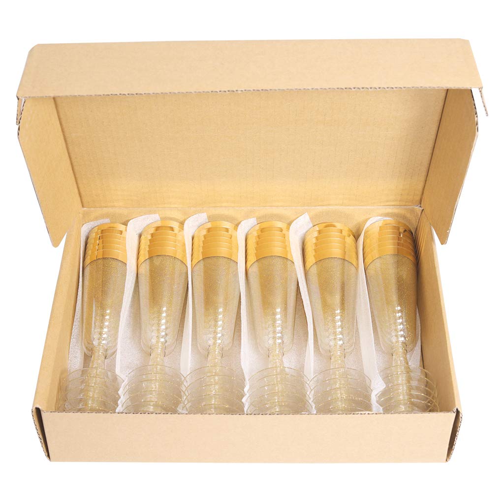 Gold glitter cups add festive sparkle to events