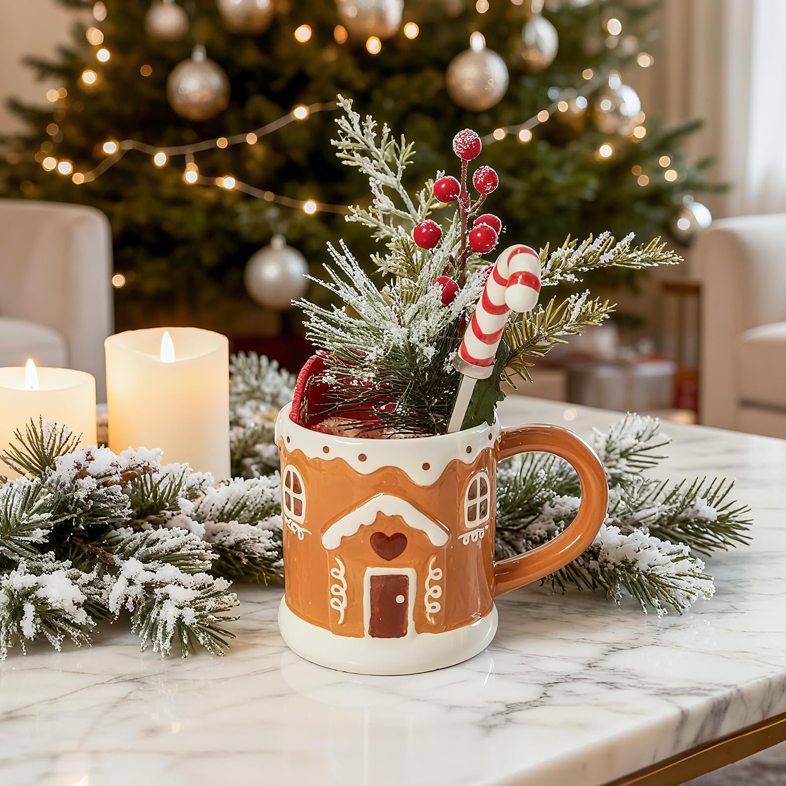 WDS WONDROUS mug front detail showing gingerbread design and warmth