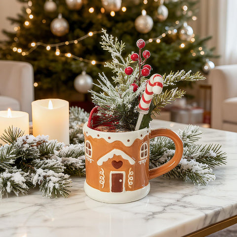 WDS WONDROUS mug front detail showing gingerbread design and warmth