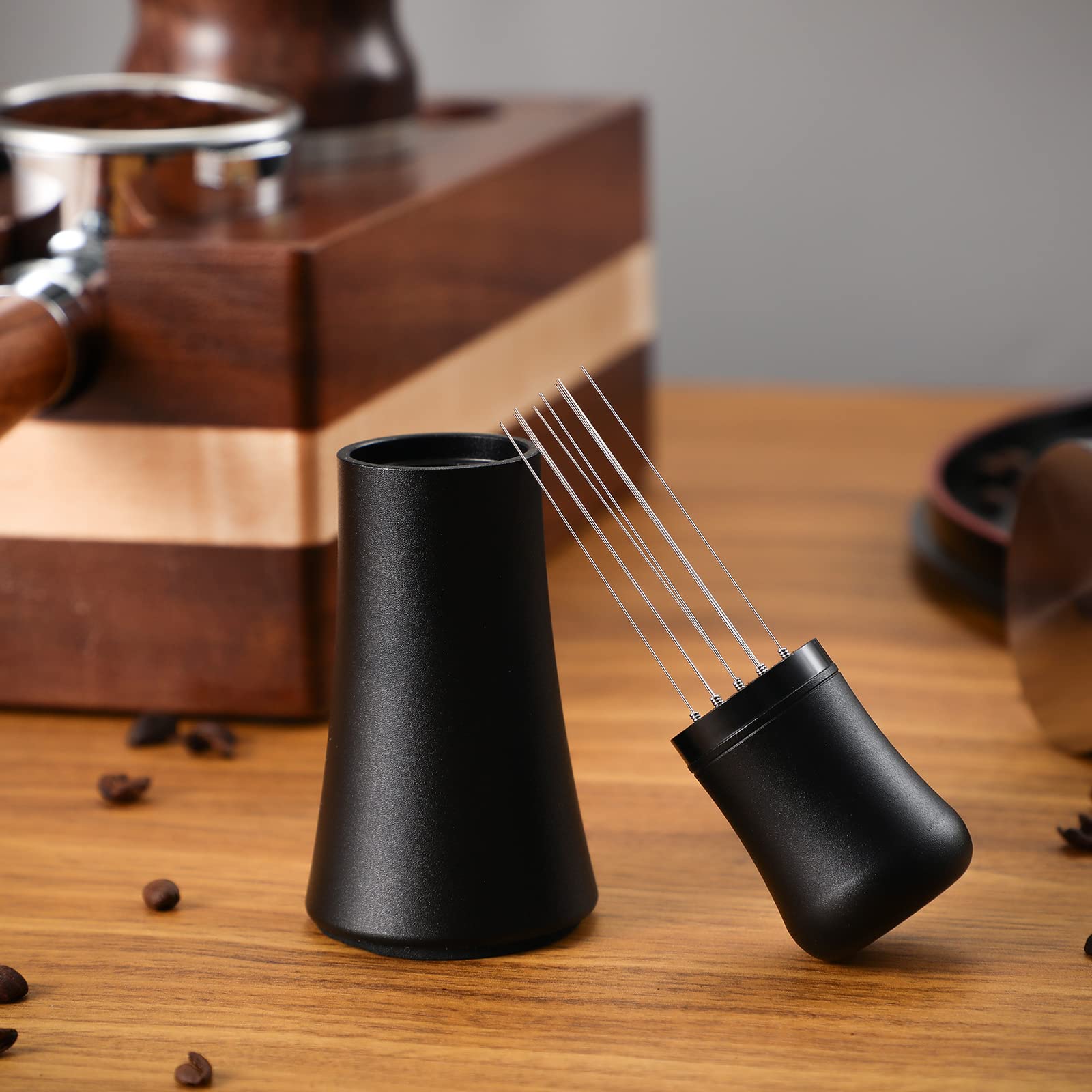 WDT Tool espresso station accessory in a matte black design
