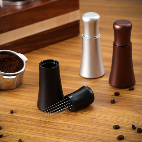 WDT Tool used at a home barista station for precise distribution