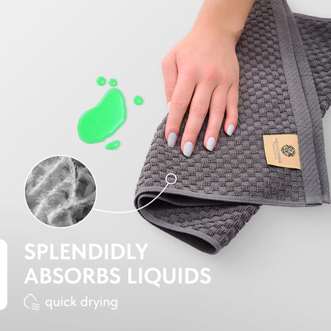 Wealuxe towel drying dishes and wiping counters efficiently