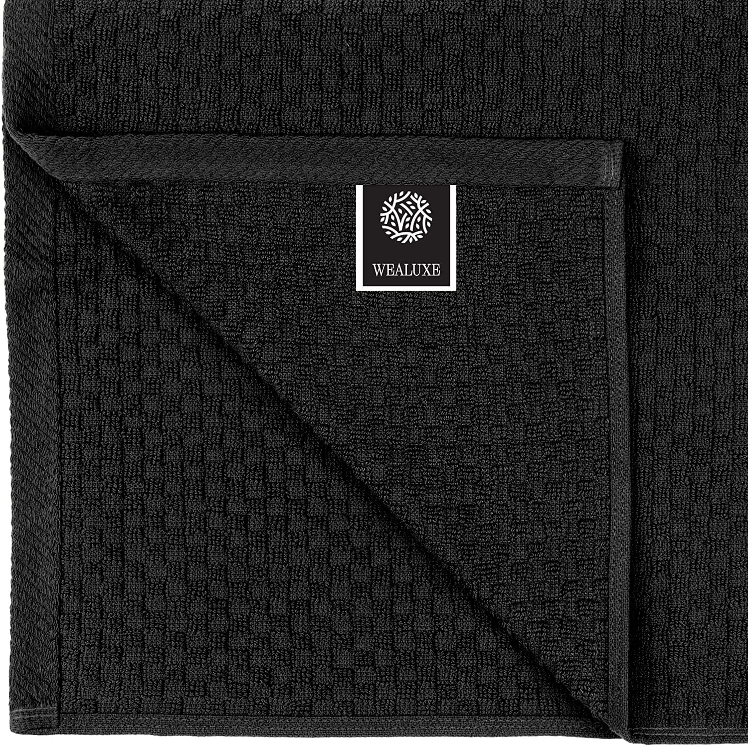 Wealuxe dobby weave 100% cotton towels offer lasting softness and absorbency.