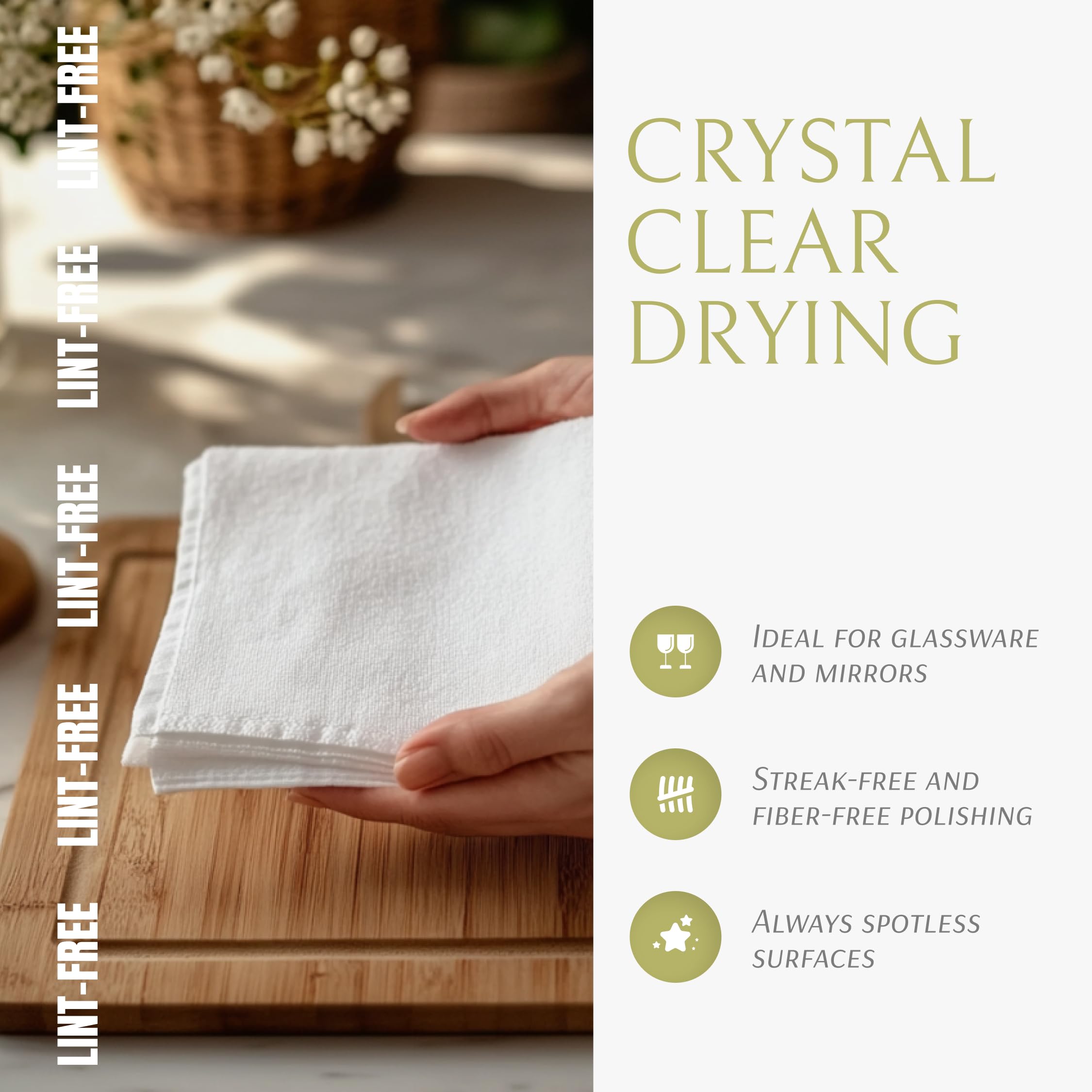 Wealuxe flour sack towels absorbent dish drying leave surfaces dry and spotless