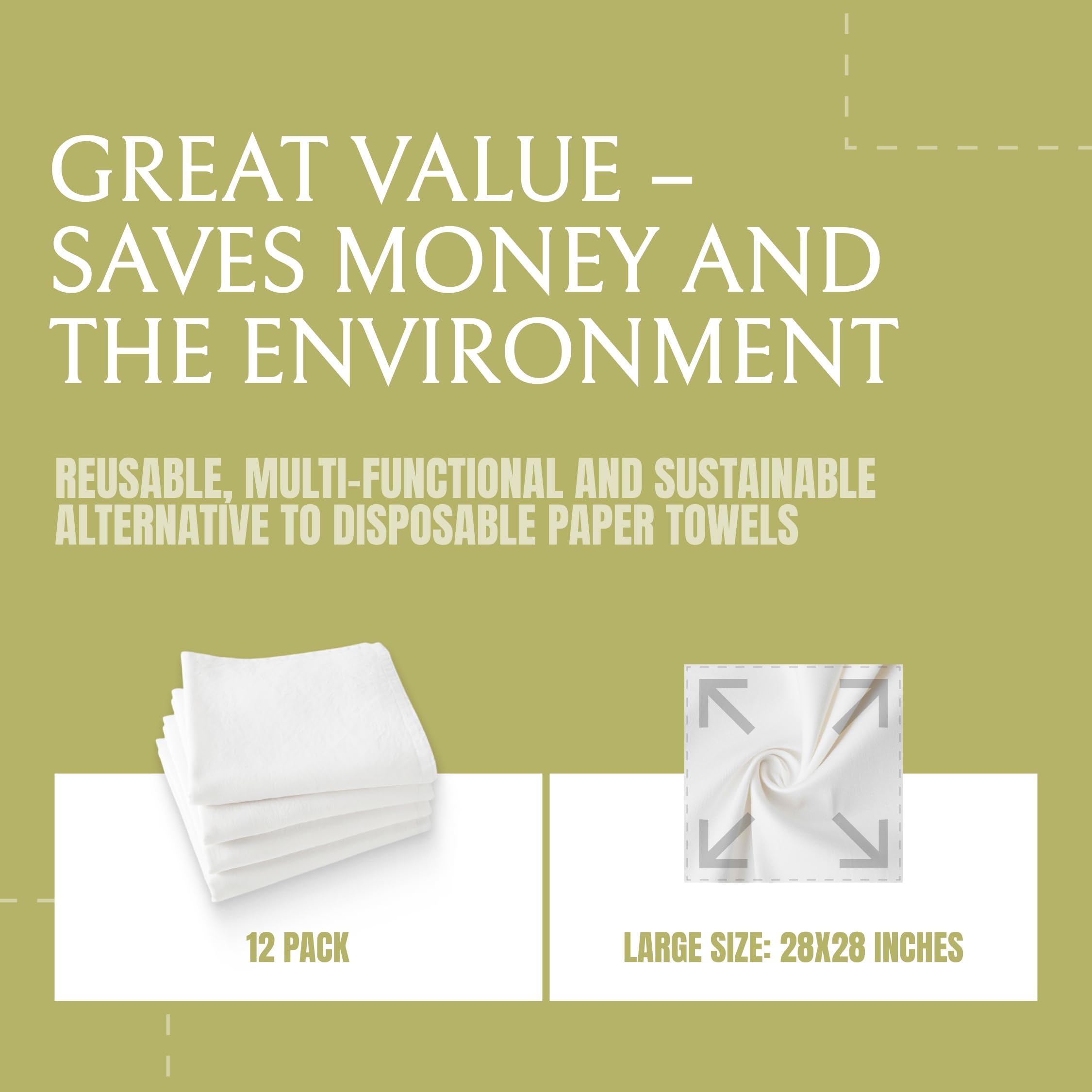 Wealuxe flour sack towels lint-free dry towels leaving no fibers behind