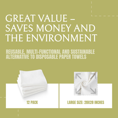 Wealuxe flour sack towels lint-free dry towels leaving no fibers behind