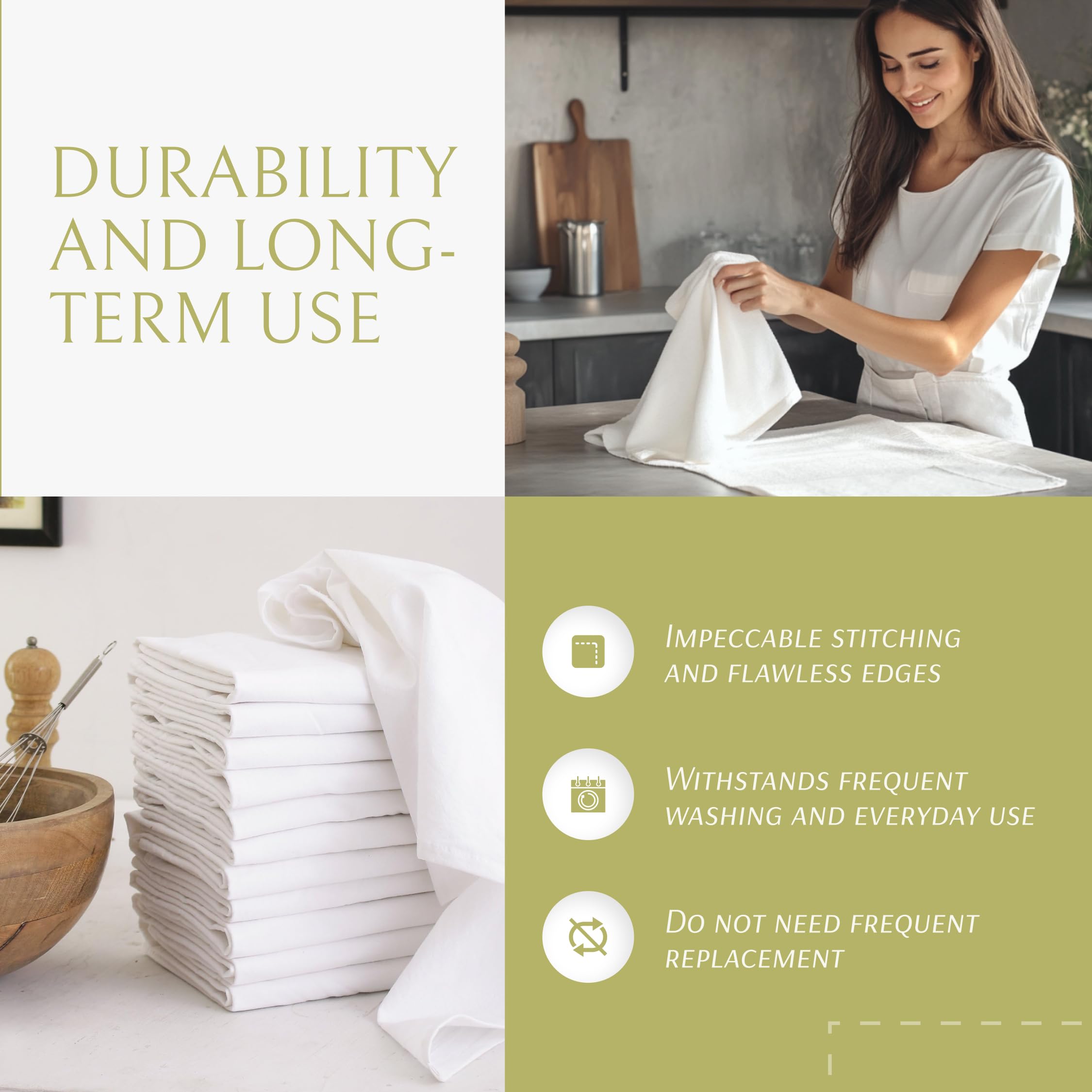 Wealuxe flour sack towels soft cotton texture feels gentle on hands