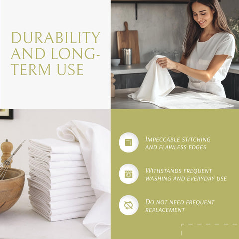 Wealuxe flour sack towels soft cotton texture feels gentle on hands