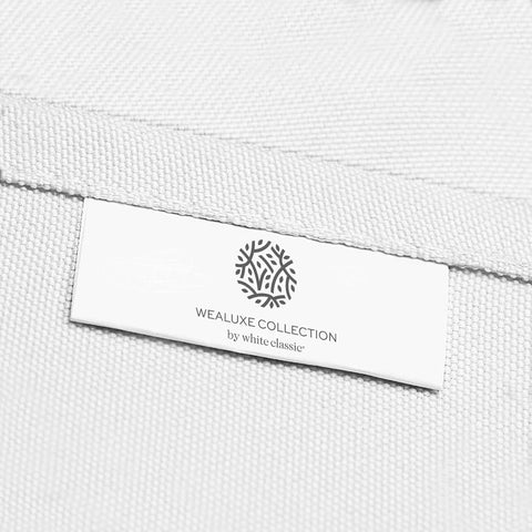 Wealuxe hemmed edge detail adds neat, durable finish.