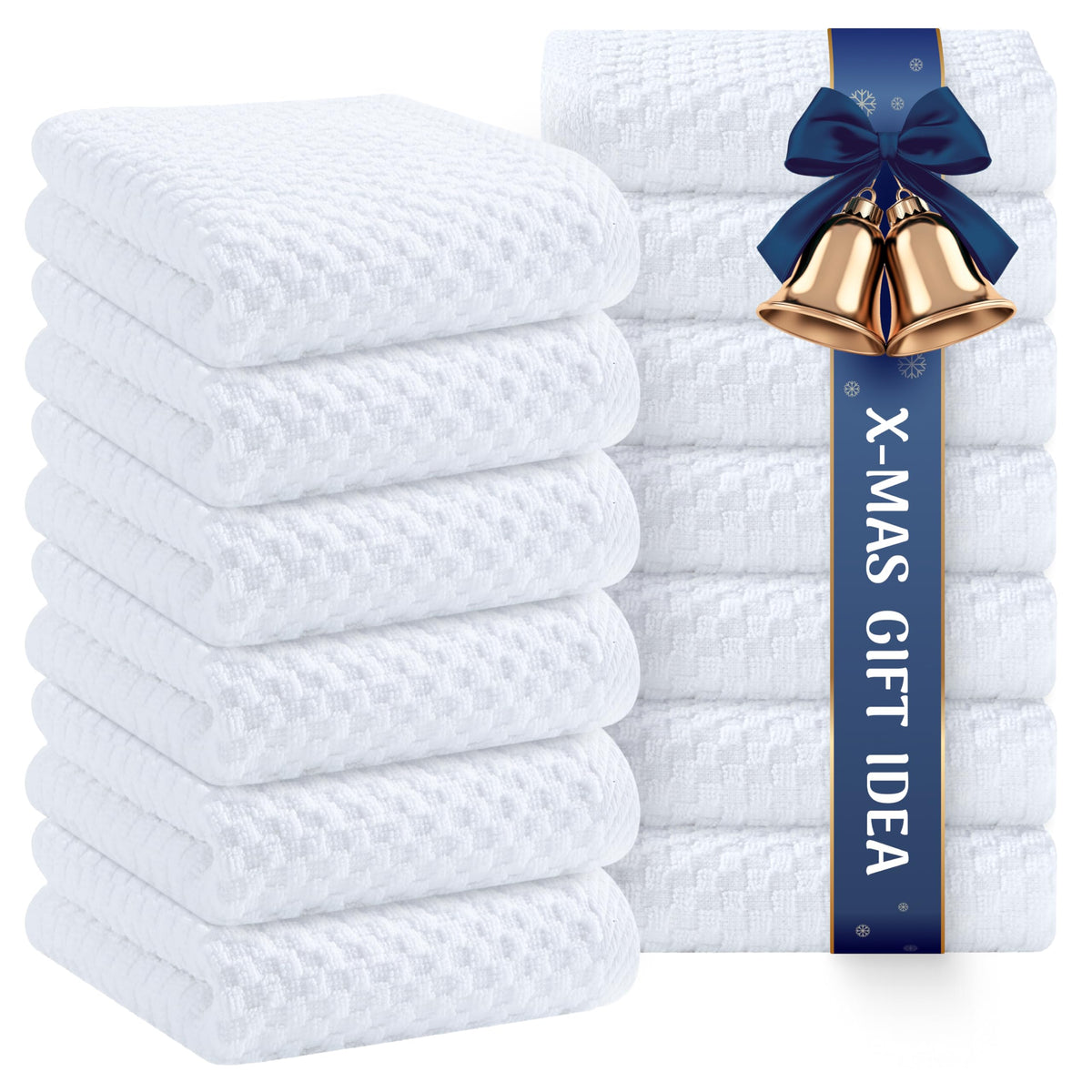 Wealuxe super absorbent kitchen towels dobby weave close-up shows quality