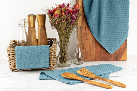 Wealuxe towels enhance kitchen decor with timeless, practical style.