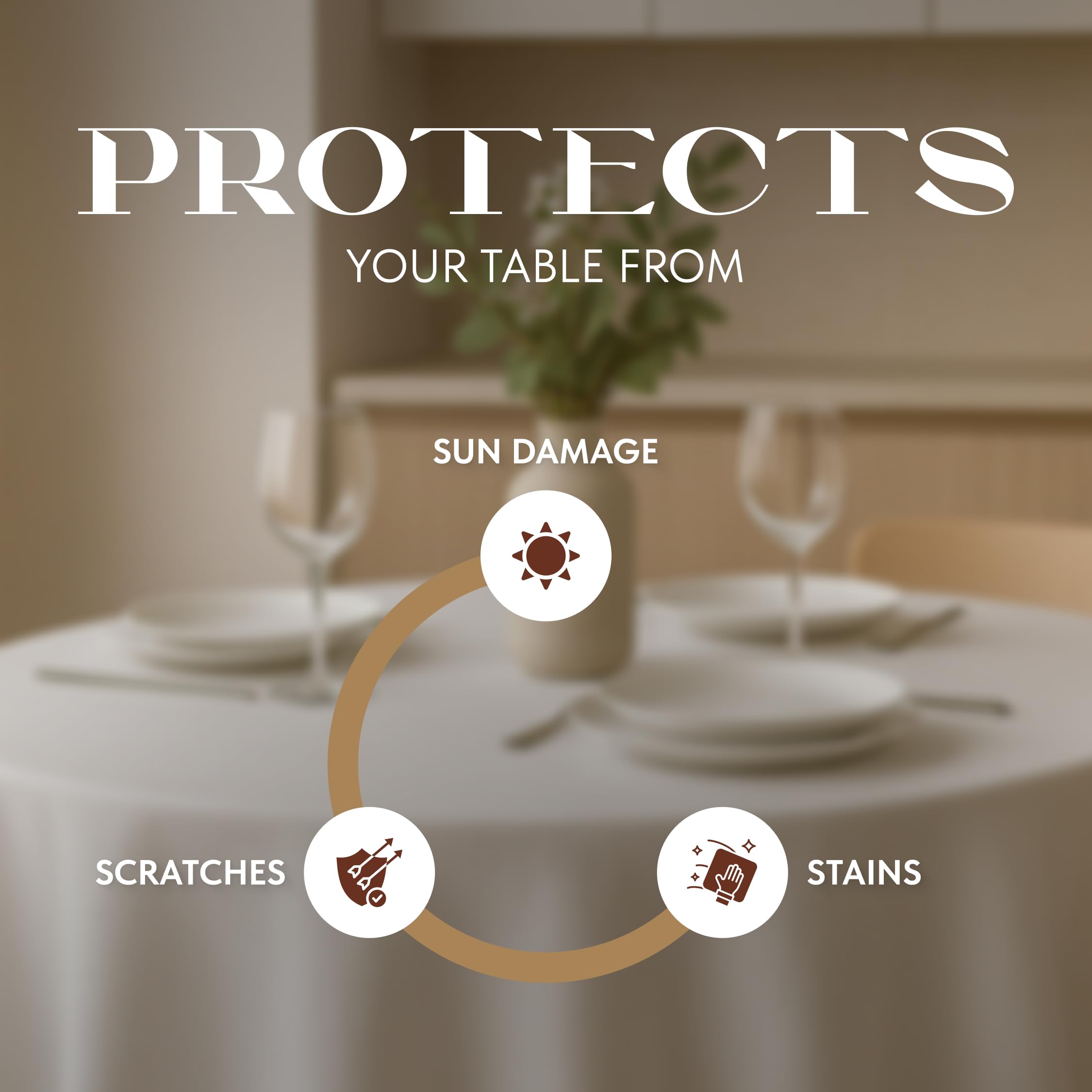 Wealuxe washable tablecloth care for easy daily use.